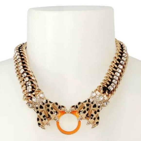 Betsey Johnson Cheetah Paws Necklace - Picture 1 of 2